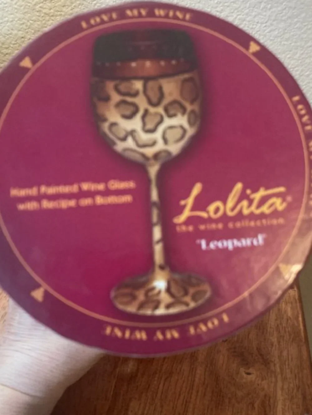 🐆 Brand New Lolita “Leopard” Hand-Painted Wine Glass 🐆